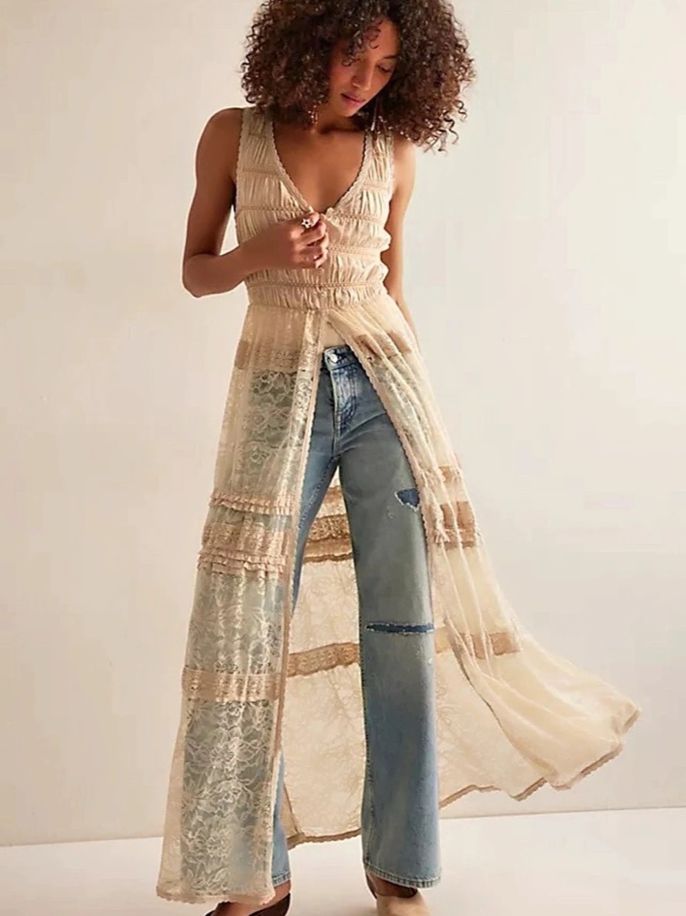 Intimately Free People Duster & Body Suit NWOT